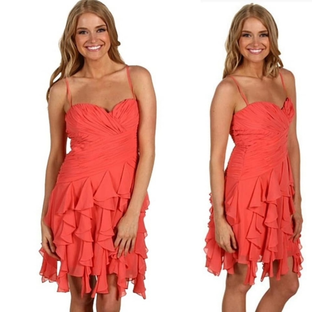 Max & Cleo Coral Rose Cocktail Dress
